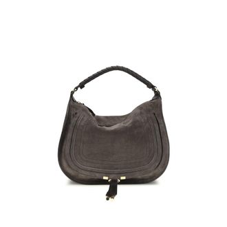 Chlo&eacute; Marcie Suede Leather Shoulder Bag