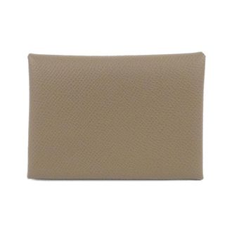 Herm&egrave;s Etoupe Gray Epsom Leather Coin Purse/Coin Case (Pre-Owned)