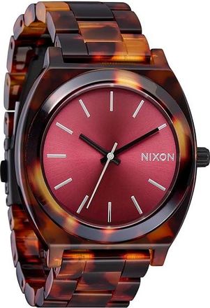 Nixon Time Teller Acetate Womens Watches Tortoise/Oxblood, Stainless Steel