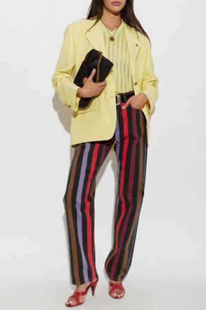 Versace Single-vent Blazer, Womens, Yellow