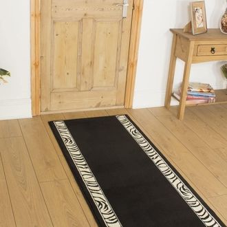Runrug Hallway Carpet Runner Rug - Soft & Comfy, 9mm - Zebra in Black | Size: 70 cm x 360 cm