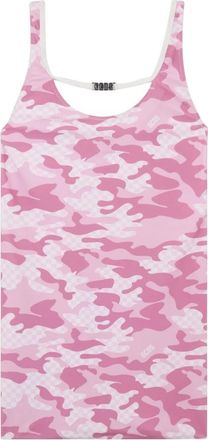 GCDS Camo Checked Jersey Mini Jurk - Dames - Korte kleedjes - Roze - L - Kleedjes
