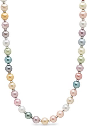 Nialaya chunky-pearl necklace - men - stainless steel/Freshwater Pearl - 20 - Pink