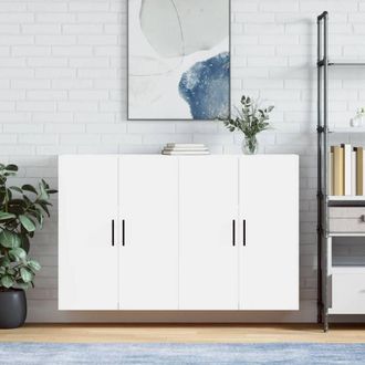 Berkfield Home Wall Mounted Cabinets 2 pcs White 69.5x34x90 cm