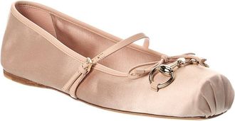 Gucci Horsebit Satin Ballet Flat