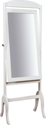 Biscottini International Biscottini - Espejo De La Tierra Y De Pisoorientable De Madera Maciza De Tilo Acabado Con Efecto Blanco Envejecido 61x45x172 Cm Made In Italy