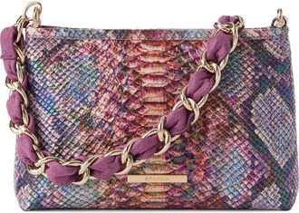 Brahmin Mod Lorelei Croc Embossed Leather Shoulder Bag in Dewberry at Nordstrom