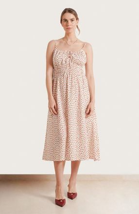 Nom Maternity Roma Maternity & Nursing Dress in Red Poppy Floral at Nordstrom, Size X-Small