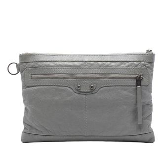 Balenciaga Pre-owned Balenciaga Lambskin Motocross Classic Clip M Clutch Unisex EPUVP50AAPI6LMCS