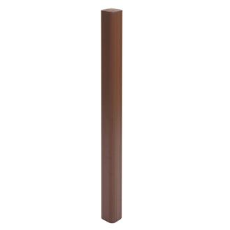 Hhg Hhg - Poste De Aluminio Sarthe Valla Wpc, Poste De Columna, Sistema Enchufable, 98cm, Marr&oacute;n