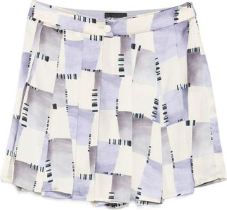 Emporio Armani Womens Abstract Print Pleated Shorts