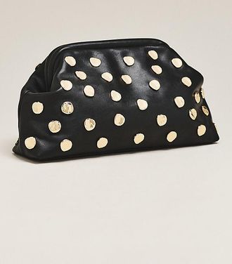 BTB Los Angeles Josephine Leather Studded Clutch