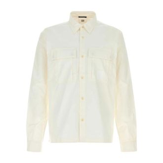 C.P. Company Poplin Overhemd - Heren - Casual Overhemden - Wit - XL - Katoen - Overhemden