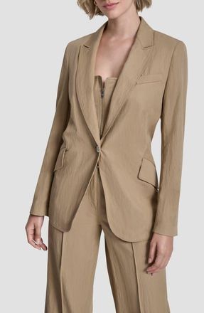 DKNY Zigzag Stitch Blazer in Travertine at Nordstrom, Size Xx-Small