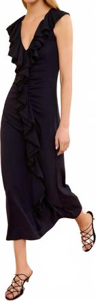 Ulla Johnson Chiara Ruffle Midi Dress In Midnight