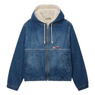St&uuml;ssy Denim Sherpa Work Jacket Blue 115725