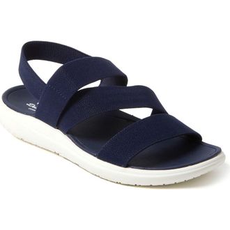 Dearfoams Emilia Elastic Gore Strappy Sandal in Navy at Nordstrom, Size 10