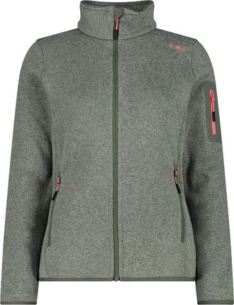 F.lli Campagnolo Strickfleecejacke CMP KNITTED MELANGE FLEECE WOMAN JACKET, Damen, Gr. 34, avocado, pist, Strick, Obermaterial: 100% Polyester, normal, eingefasste Kan