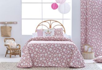 Confecciones Paula Colcha Bouti Infantil acolchada relleno 100 gr cama 135 margaritas