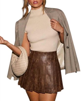 Promesa Leather Mini Skirt In Espresso