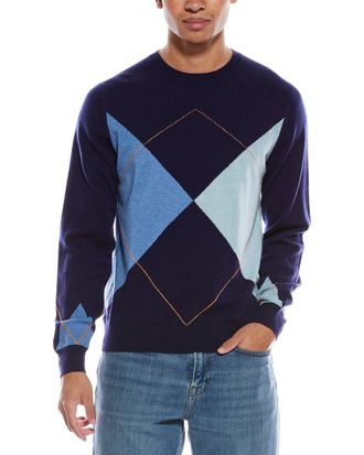 Brodie Argyle Wool & Cashmere-Blend Crewneck Sweater