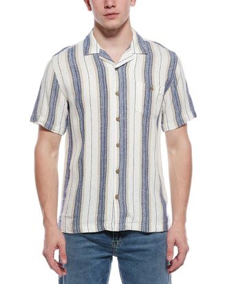 Weatherproof Vintage Weatherproof Vintage Linen-Blend Vertical Stripe Shirt