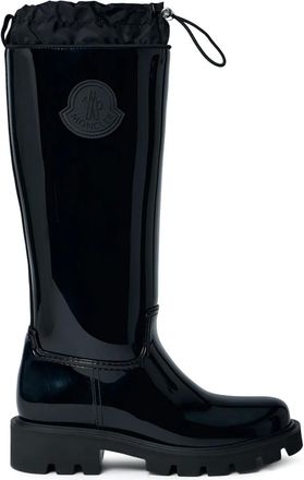 Moncler logo-patch drawstring boots - Bianco