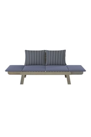 ambia GARDEN Gartenbank, Grau, Mehrfarbig, Akaziefarben, Holz, Textil, Akazie, Hartholz, 190x76x67 cm, Holzmöbel, Sitzgelegenheiten Holz, Holzbänke, Gartenbänke Ho