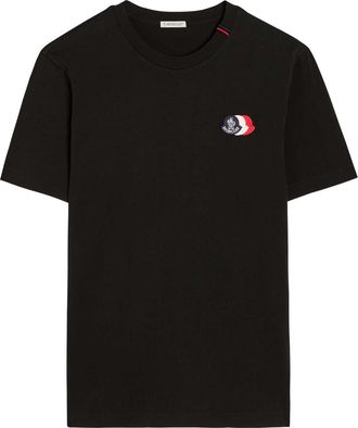 Moncler Logo-appliqu&eacute;d Cotton T-shirt - Black - Xxl