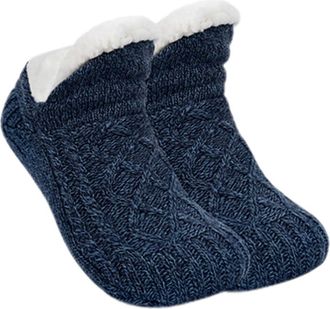 Generic Christmas Choice for Women Men Truecups Fleece Socks Ultra Soft Fluffy Socks with Gripper Non-Slip Soles Warm Bed Cozy Slipper Sock for Stocking Stuff