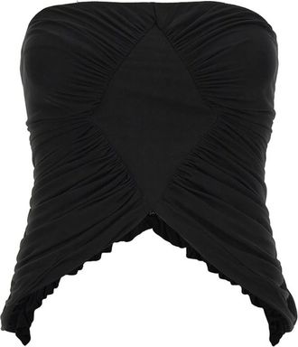 Saint Laurent Black Jersey Bustier Top