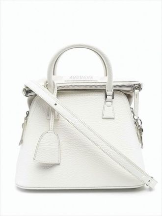 Maison Margiela Textured Calf Leather Structured Mini Handbag