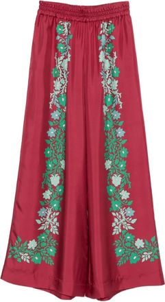 La DoubleJ Broek met bloemenprint - Rood