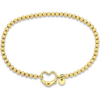 Delmar Open Heart Bead Link Bracelet in Gold at Nordstrom Rack