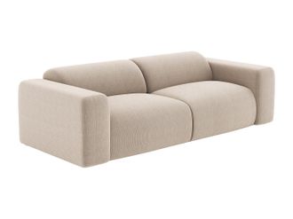 Vente-Unique Sof&aacute; de 3 plazas de pana beige POGNI de Maison C&eacute;phy