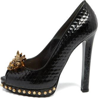 Alexander McQueen Pumps in pelle con tacco 140mm - Nero