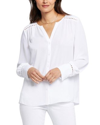 NYDJ Lace Peasant Top