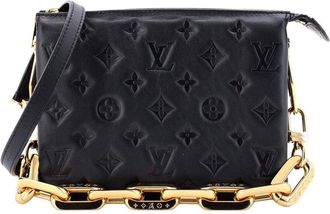 Louis Vuitton Black Monogram Embossed Lambskin Coussin Bb (Authentic Pre- Loved)