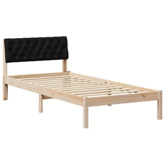vidaXL Estructura De Cama Con Cabecera Marr&oacute;n Y Negro 90 X 200 Cm Vidaxl