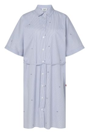 Joop Hemdblusenkleid JOOP JEANS Davinia, Damen, Gr. XL, N-Gr, lt, pastel blau, Web, Obermaterial: 100% Baumwolle, regular fit ca. Mitte Knie, Kleider Hemdb