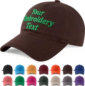 Generic Personalised Baseball Caps with Embroidery Text for Men Women,Custom Hat for Golf Baseball Tennis Hiking Fitness (UK, Alpha, One Size, Coffee)