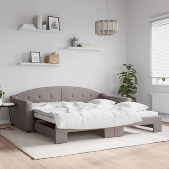 vidaXL Sof&aacute; Cama Nido Tela Gris Taupe 100x200 Cm Vidaxl