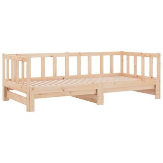 Berkfield Home Beautiful Day Bed with Trundle 90x200 cm Solid Wood Pine in Natural