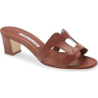Manolo Blahnik Grellanu Sandal in Brown at Nordstrom, Size 10.5Us