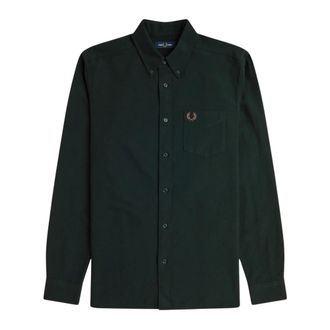 Fred Perry Oxford Button-Up Overhemd - Heren - Casual Overhemden - Groen - M - Katoen - Overhemden