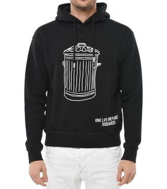 Dsquared2 Black Graphic Hoodie