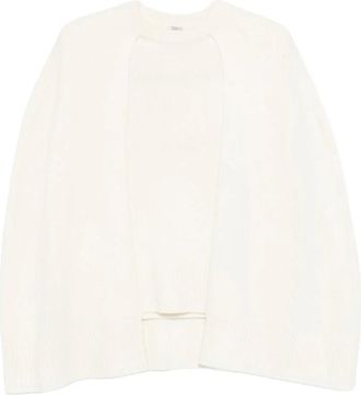 Toteme Crew Cape Knit - Dames - Cashmere truien - Wit - S - Kasjmier - Truien & Vesten