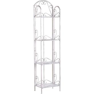 Beliani Beliani - Estanter&iacute;a De Metal Blanco 166 Cm Almacenaje 4 Baldas Vintage Valdivia