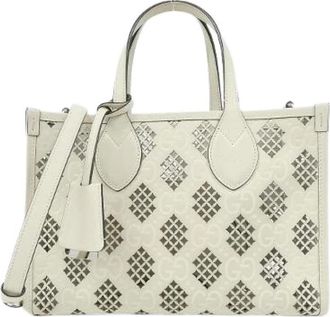 Gucci Pre-owned Diamond Cutout GG Leather Shoulder Bag - Dames - Vintage Shopper - Beige - ONE Size - Leer - Vintage
