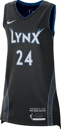 Nike Napheesa Collier Minnesota Lynx 2026 Rebel Edition Nike Womens WNBA Dri-FIT Victory Rebel Jersey in Black | IF7171-014